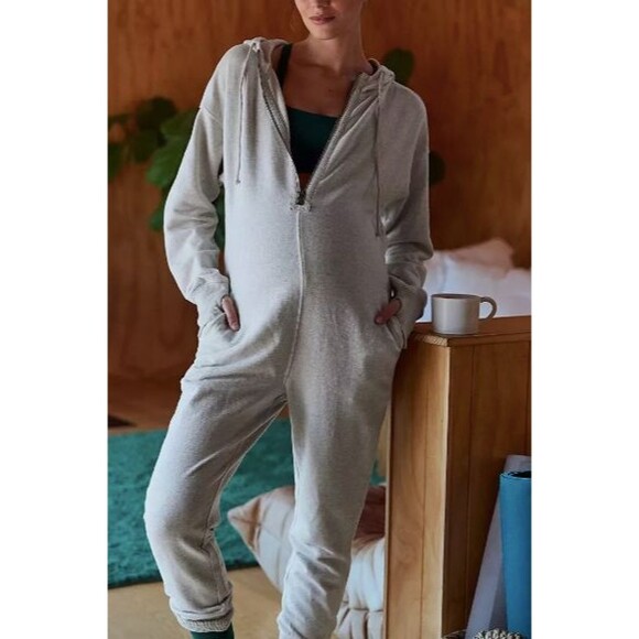 Free People x Hatch Warm Up Jumpsuit Heather Grey Size XS NWT 198215466633 - Picture 3 of 4